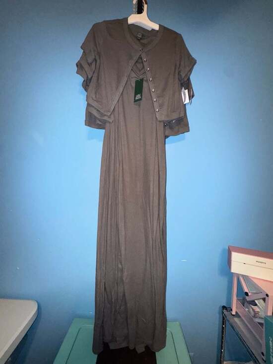 Wild Fable Dresses & Skirts - Wild Fable Ribbed Maxi Dress and Short Sleeve Cardigan, Heathered Gray, Size XS